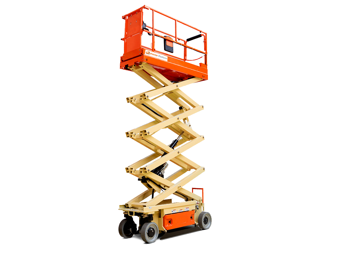 8m Narrow-Frame Battery-powered Scissor Lift.